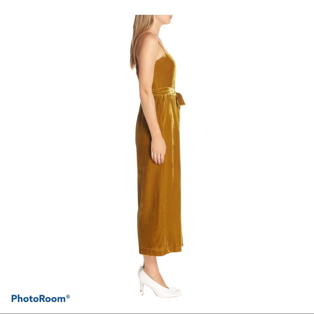 JCrew Velvet Jumpsuit with Tie - Picture 3 of 8